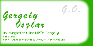 gergely oszlar business card